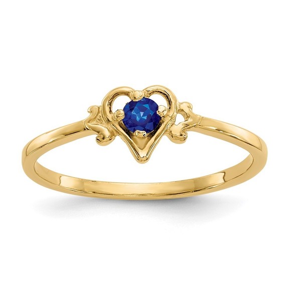 14k Yellow Gold Blue Sapphire September Birthstone...